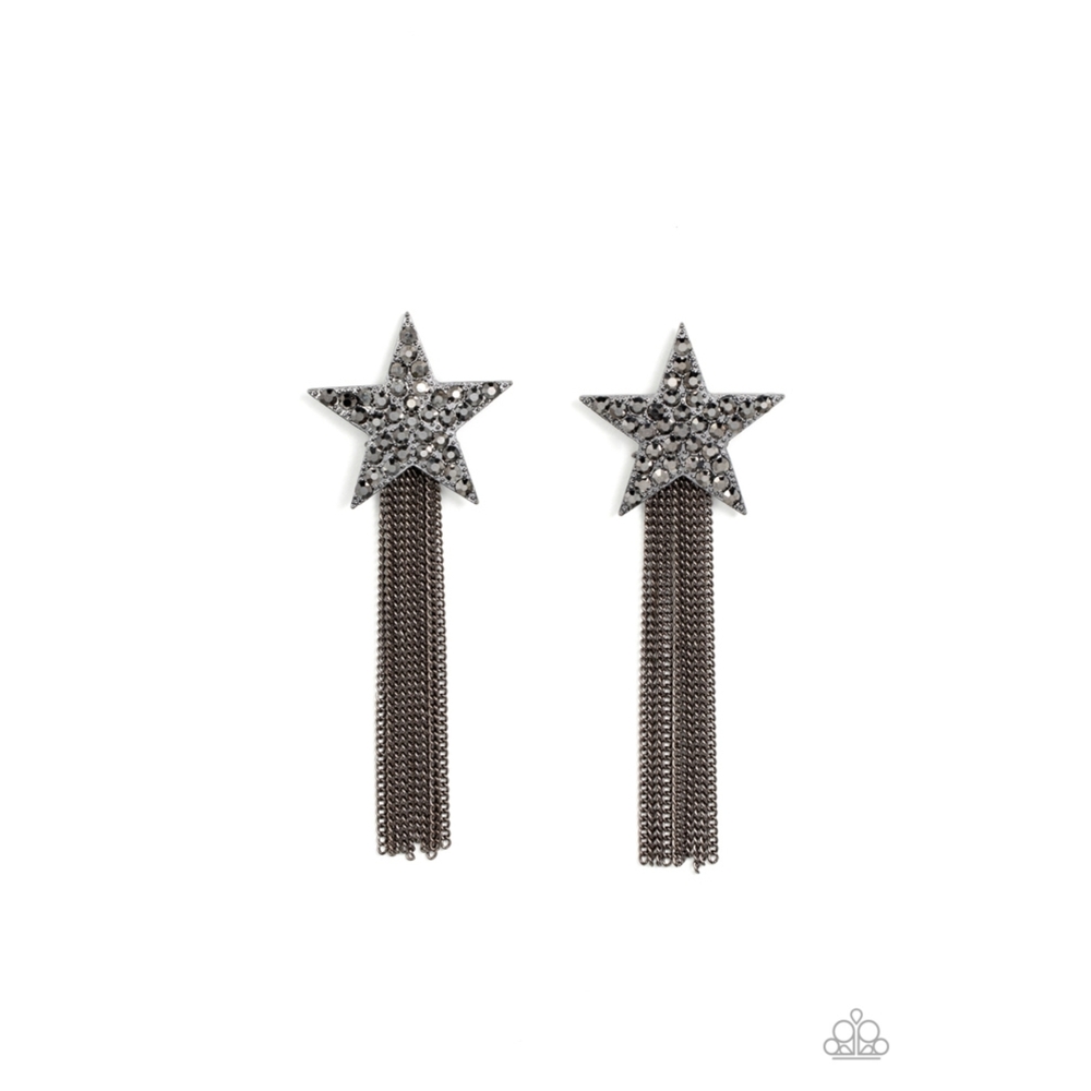 RockStar Earrings with Black Rhinestones